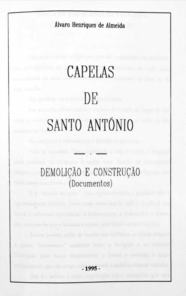 Capelas de Santo António – Documentos